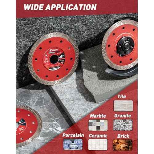 EZARC 4-1/2 inch Super Thin Diamond Blade, Diamond Saw Blades for Angle Grinder, 4.5" Tile Blade for Smooth Cutting Porcelain Ceramic Granite Marble Tile, 7/8"-20mm-5/8 Arbor (5-Pack)