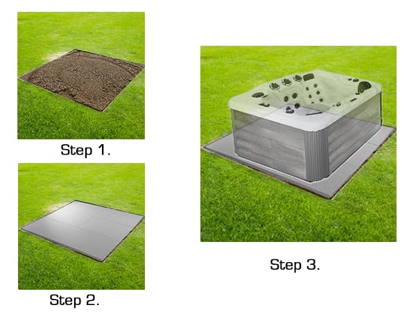 Confer Plastics Handi Spa Pad - 6 Pack (8'x8') Concrete Pad Alternative: Durable, Quick Setup & Easy Installation, Ideal Concrete Substitute Base for Hot Tubs and Spas