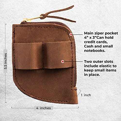 Trailside Leather EDC Pocket Organizer | Card Holder and Cash Organizer with Slots for Knives, Flashlights, or Pens | EDC Wallet | Made in USA