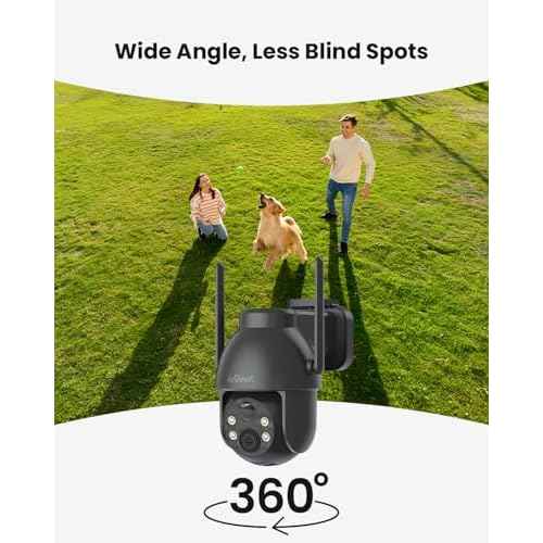 ieGeek Solar Camera Outdoor Wireless, 2K WiFi Outside Cameras for Home Security, Battery Powered 3MP Surveillance Cam with 360¡Æ PTZ Color Night Vision, PIR Motion Detection Sensor, Siren, 2-Way Audio