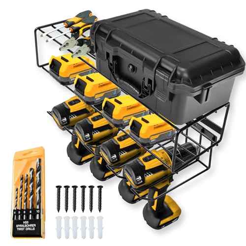 Power Tool Organizer 12" x 6" x 6" - Tool Storage Organizer and Garage Tool Storage - Use as Tool Storage for Garage Organization - Drill and Power Tool Holder - Bits Included