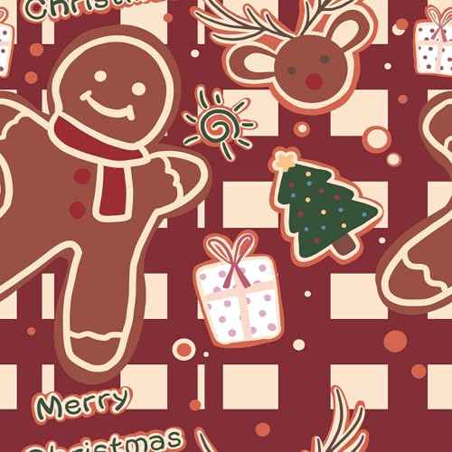 GloryTik Christmas Contact Paper, Self Adhesive Removable Wallpaper, Thicken Christmas Peel and Stick Wallpaper for Bedroom Walls Living Room Window Fireplace Indoor Decoration(17.3"x 118")