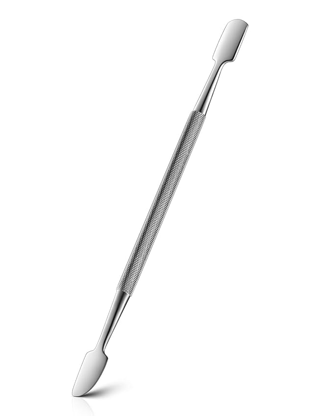 FERYES Professional Cuticle Pushers - Dual-Ended Stainless Steel Manicure and Pedicure Tools, Ergonomic Design Cuticle Stick and Undernail Clean Tool
