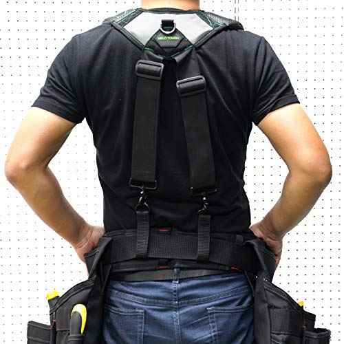 MELOTOUGH Gel Tool Belt Suspenders Work Belt Suspenders with Gel shoulder pad for Electrican/Construction/Farmer (Trigger Snap Hook end work Suspenders)