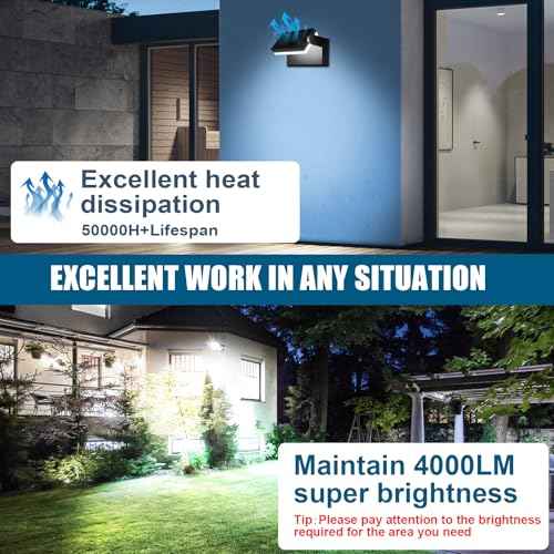40W LED Outdoor Wall Light, 5000K Daylight Waterproof Floodlights, 360 ¡Æ Adjustable Wallpack Lighting Modern Security Commercial Exterior Wall Mount Fixture for Yard Hardwired Super Bright