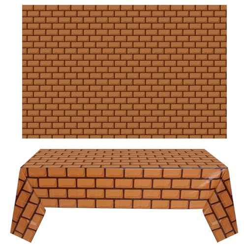 Chuangdi 4.5 x 9 Feet Brick Stone Wall Backdrop Stone Wall Scene Setter Wallpaper Curtains Door Removable Tablecloth Photo for Winter Halloween (Brown)