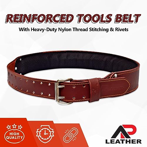 Pro-501 Oil Tanned Leather Tool Belt for 30" to 52" Waist, Premium Leather with 4MM thickness Tool Belt Padded