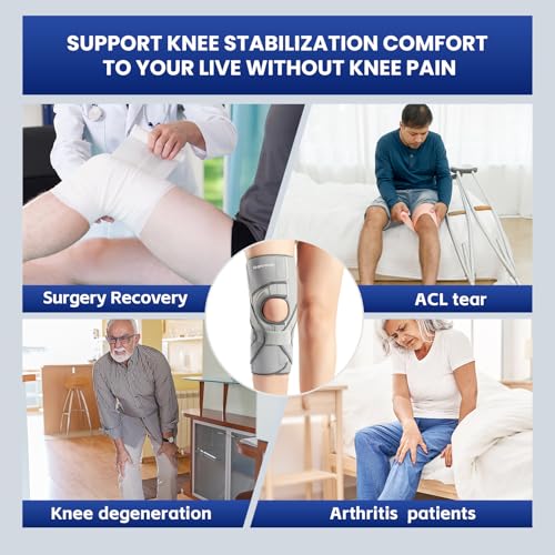 Galvaran Knee Brace for ACL MCL Meniscus Tear,Adjustable Knee Support for Maximum Knee Pain,Side Stabilizers for Injury or Surgery Recovery - Men and Women
