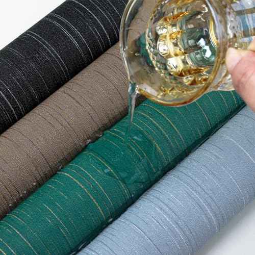 Blue Grasscloth Peel and Stick Wallpaper Texture Self-Adhesive Contact Paper 15.7" X 120" Faux Grasscloth Removable Wallpaper for Cabinets Counter Top Liners