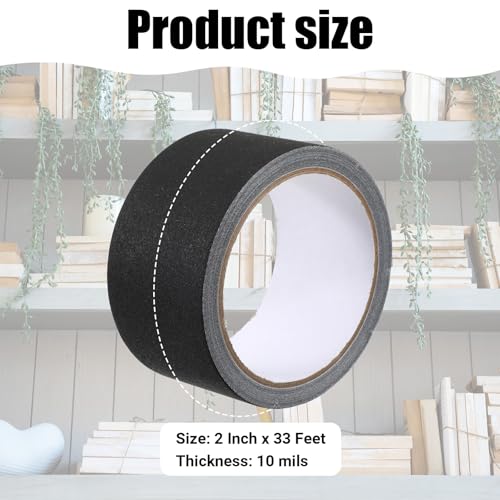 Book Repair Tape 2 Inch ¡¿ 33 Feet Book Binding Tape Cloth Bookbinding Repair Tapes Matte Self Adhesive Non Reflective Cloth Books Tapes for Repairing Old & Antique Books (Black)