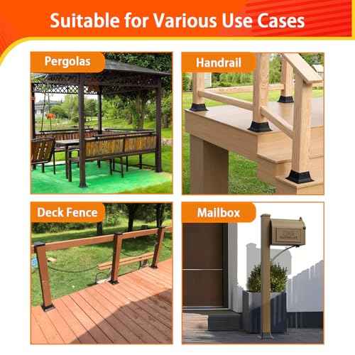 4x4 Post Base 10Pcs, Internal 3.6"x3.6" Heavy Duty Powder-Coated Steel Post Bracket Fit for Standard Wood Post Anchor, Decking Post Base for Deck Porch Handrail Railing Support