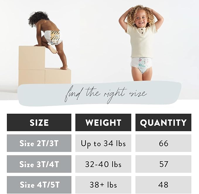 The Honest Company Clean Conscious Training Pants for Sensitive Skin, Hypoallergenic, Fragrance-Free, Let's Color See Me Rollin', Size 2T/3T (up to 34 lbs), 66 Count