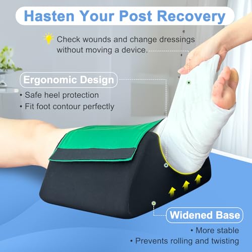 Foot Elevation Pillow Post Surgery, Heel Protectors for Pressure Sores, Ankle Leg Support Pillow to Elevate Feet, Foam Elevated Foot Pillow for Swelling, Medical Heel Protector Bed Sores Cushion