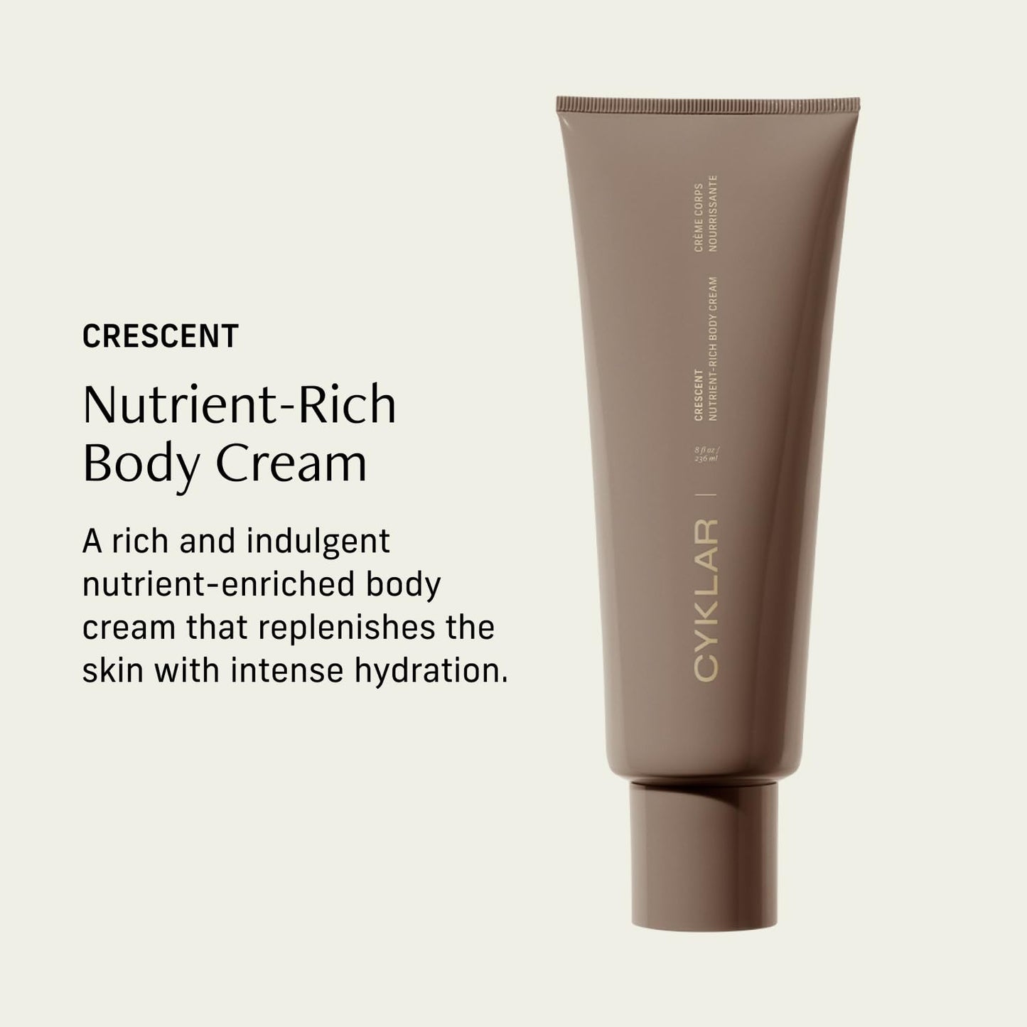 CYKLAR Nutrient Rich Body Cream – Non-Greasy Lotion for 48-Hr Moisture – Squalane, Niacinamide & Banana Flower for Hydration & Skin Barrier Support – Dry Skin Moisturizer 8oz – Crescent