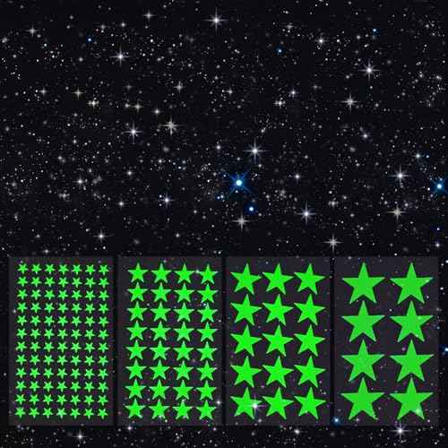 AOWDIAO Glow in The Dark Star Stickers ? 630?Pieces (4?Sizes) ? Luminous Ceiling & Wall Decor for Kids¡¯ Bedroom, Nursery, Party
