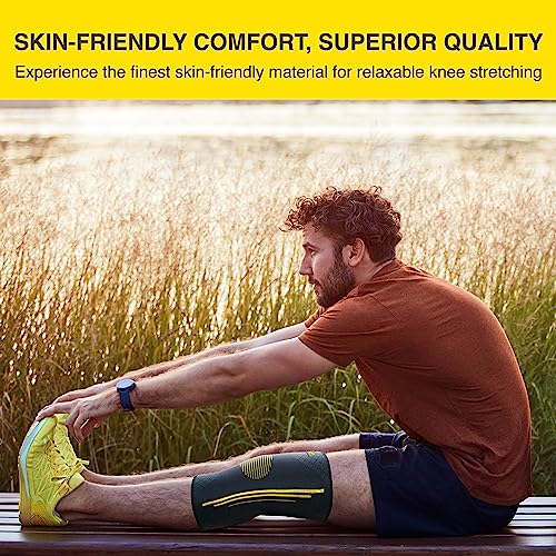 Bracoo 2 Pack Knee Compression Sleeves for Men and Women – Knee Support Brace for Running, Workout, Pain Relief, Meniscus Tear, Arthritis, Joint Recovery, Sports Injury, KE92