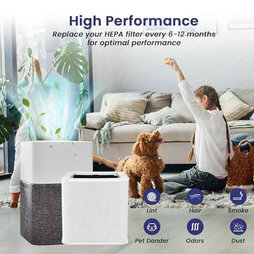 2 Pack 211+ True HEPA Replacement Filter Compatible with 211+ Air Cleaner Purifier, Foldable Particle and Activated Carbon Replacement Filter