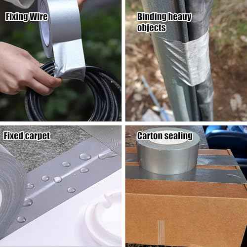 3 Pack Sliver Duct Tape £¬ Waterproof Heavy Duty Duct Tape,Strong Adhesive garyTape Bulk for Indoor Outdoor Repairs Tear by Hand, 60 Yards x 2 Inch Total£¬Bulk Value for Repairs