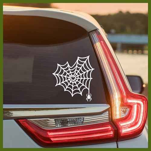 Spiderweb Decal, Aesthetic Animal Car Window Decals, 6 Inches UV DTF Tranfer Car Stickers, Funny Halloween Weatherproof Car Truck Window Bumper Sticker, Humor Car Decals for Boy Girl