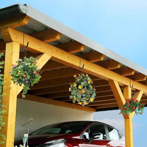 Rafter Hanger Large S Garage Hooks Bike Storage System Holder Organizer, with Non Slip Coating, for Organizing Hanging Basket, Ladders,Bicycle Wheel,Ropes and Bulk Items (12Pack, Black)