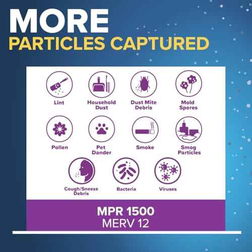 Filtrete 18x25x1 AC Furnace Air Filter, MERV 12, MPR 1500, CERTIFIED asthma & allergy friendly, 3 Month Pleated 1-Inch Electrostatic Air Cleaning Filter, 4-Pack (Actual Size 17.81 x 24.81 x 0.81 in)