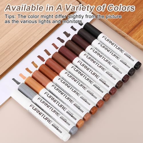 uxcell Furniture Markers Touch Up, 3pcs Furniture Repair Kit Wood Filler Sticks Wood Markers for Scratches Wooden Floor Table Cabinet Laminate Frames, Gray/Black/Rusted Brown