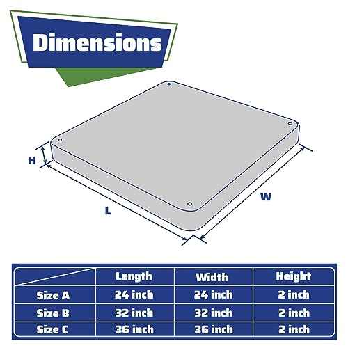 Equipment Pad for Air Conditioner Heat Pump Systems,24 x 24 x 2 inches,Outdoor Plastic Condenser Pad Ground Support Base for Condensing Units