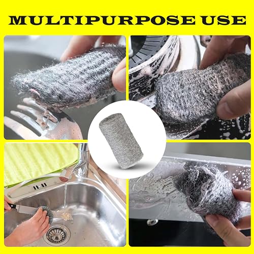 24 pcs Finest Grade 0000 SIMBA Steel Wool, Tightly Woven for Easy Grip and Filling Holes for Mice Control, Multi-use for Cleaning, Wood Buffing, Metal Finish, Furniture, Windows, Wave Design - (24)