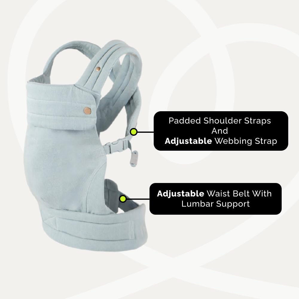 Ergonomic Baby Carrier Newborn to Toddler, Lightweight & Breathable Cotton Infant Carrier for Hands Free Comfort (Denim)