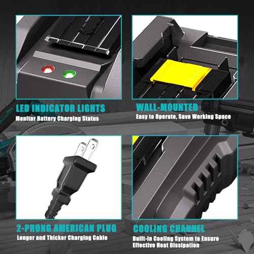 Dual Ports Replacement 14.4V-18V Charger for Makita Battery Charger DC18RC DC18RD DC18RD, Compatible with Makita Battery 18V-14.4V BL1815 BL1820 BL1830 BL1850 BL1860 BL1840 BL1430 BL1415