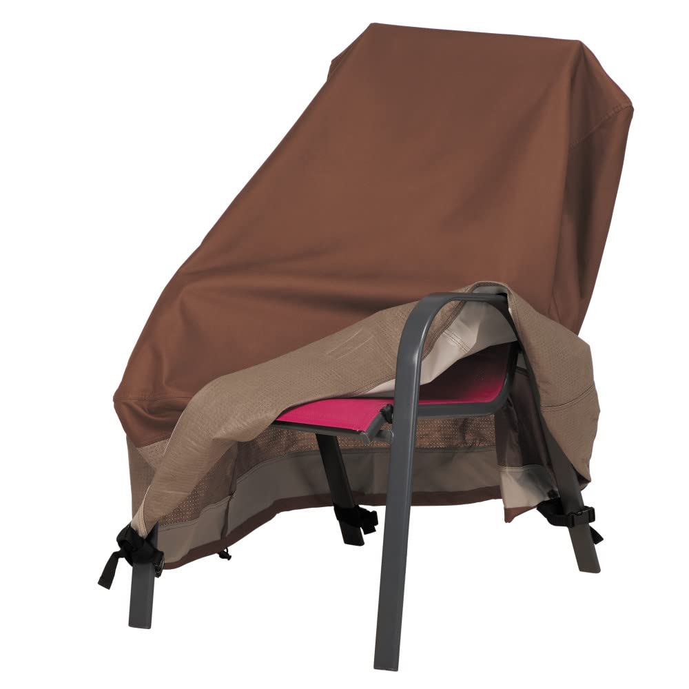 DUCKCOVERS Ultimate Waterproof 26 Inch High Back Patio Chair Cover, Stackable Chair Covers