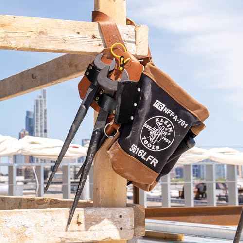 Klein Tools 5860 Spud Wrench Holder, Heavy-Duty Leather Tool Holder with Tucked Tunnel Loop Design