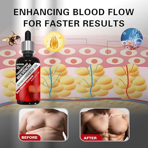 ThermoFirm Bee Venom Gynecomastia Oil, Advanced ThermoFirm Gynecomastia Oil, Bee Venom for Strengthen The Chest Muscles | 2.02 fl.oz 60ml