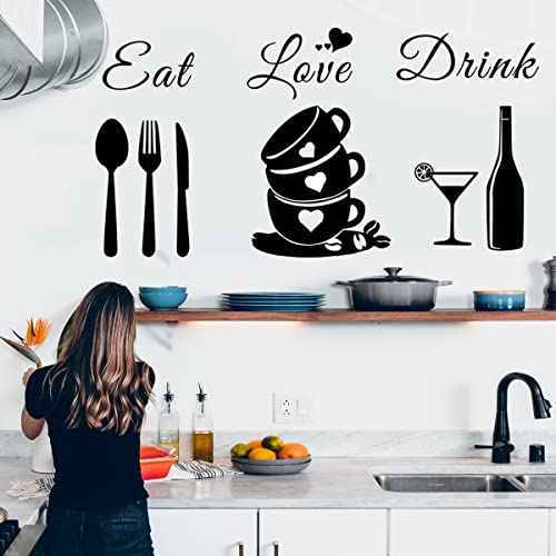 Bless This Kitchen Wall Stickers - Vinyl DIY Art Peel and Stick Wall Decals for Home Office School Coffee