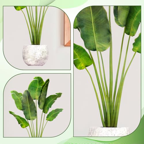 Plant Wall Stickers 3D Potted Green Plant Wall Decals Peel and Stick Mural Wall-Art Decor Art Murals for Livingroom Bedroom Office