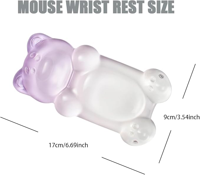 Purple Gradient Gel Mouse Wrist Rest ?€?Cute Bear Mouse Wrist Rest, Ergonomic Mouse Support,Comfort & Support for Typing and Gaming