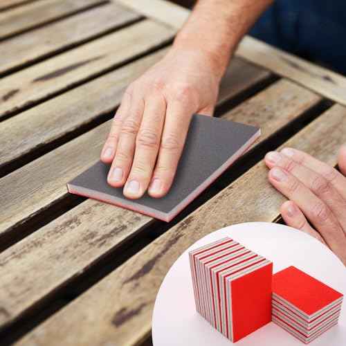 24 Pcs 400 Grit Sanding Sponge, Sanding Sponges for Wood, Soft Foam Hand Sander Block Wet Dry Sanding Pads for Automobile Wood Furniture Metal Drywall Polishing