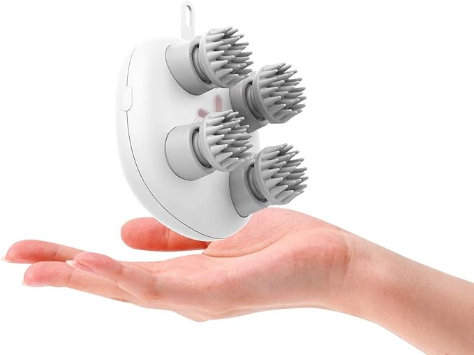 Electric Scalp Massager, Head Scratcher Mimics Four-Finger Kneading Massage, Rechargeable & Waterproof, Pets Massager