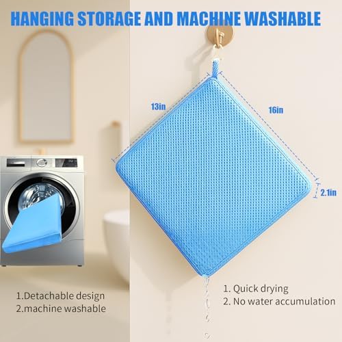 Shower Seat Cushion,Thickened Shower Chair Cushion 4D Air Fiber Material,Machine Washable and Fast Drying Suitable for Shower Seats Bathtub Baths, Poolside & Rest Dressing Room Seats，Blue