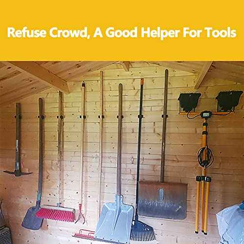 Verdenu 25 Pack Broom Holder Wall Mount, Mop and Broom Holder Wall Mount, Stainless Steel Command Mop Holder with Screws, Garden Tool Storage Organizer for Kitchen, Home, Bathroom, Garage, Black