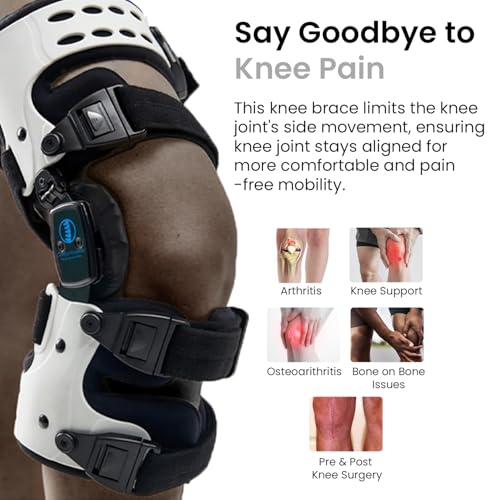 Comfyorthopedic OA Unloader Knee Brace For Medial Knee Pain, Arthritis Support, Osteoarthritis, Bone on Bone Inside Cartilage Joint Side Stabilizer L1851 L1843, Adjustable Plus Size Fits Up to 32in Thigh Circumference