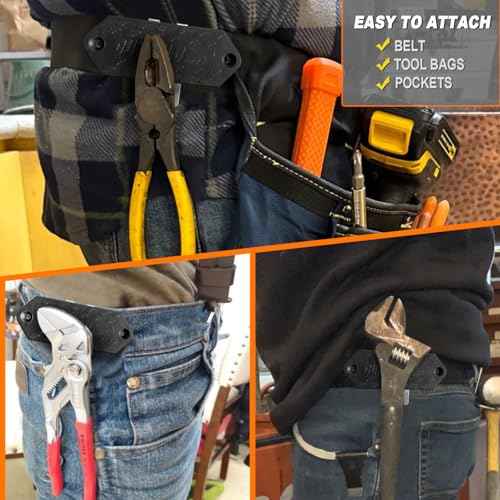 Magnetic Belt Tool Holder, Heavy Duty Tool Belt Clip, Storage Organizer for Screws, Hammer, Pliers, Drill Bit, Wrench, or Any Magnetic Tools and Hardware