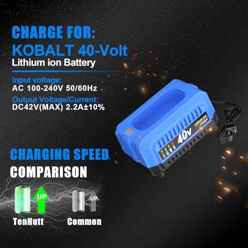 Replacement for Kobalt 40v Battery Charger KRC 40-06 KRC 60-06 KRC 840-03, Compatible with Kobalt 40-Volt Li-Ion Battery KB 240-03 KB640-03 KB 240-06 KB640-06 KRC40-06 KB340C-06 KB245-06 KB440-03