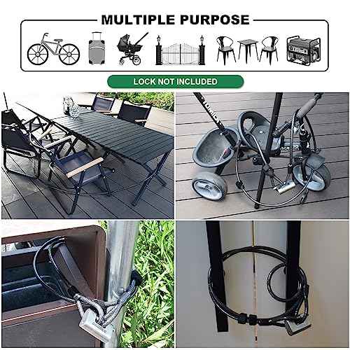 15 ft x 1/2" Heavy Duty Cut-Proof Security Cable | Flexible Vinyl-Coated Braided Steel with Looped Ends | Weatherproof Anti-Theft Locking Cable for Bikes, Gates, Kayaking & Outdoor Equipment