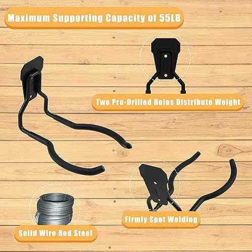 Power Tool Hanger, Garage Wall Hooks, Utility Hooks for Garage Tool Organizers and Storage (4 Pack), WEH01