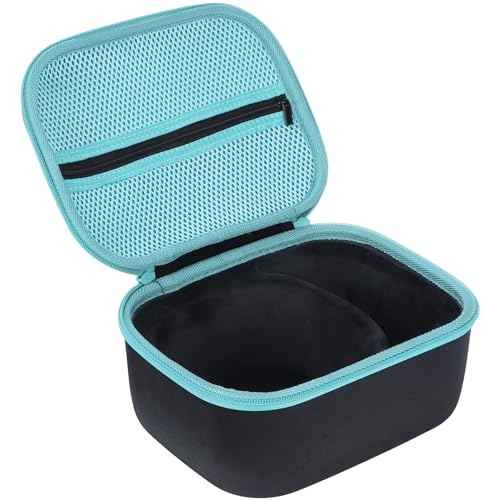 Storage Case Compatible with Walker's Razor Slim Shooting Hearing Protection Electronic Earmuffs(Black + Light blue Zipper)