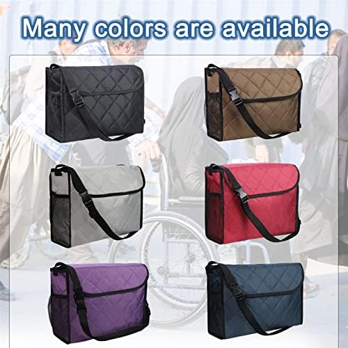 Wheelchair Backpack Bag, Wheelchair Bag,6Colors - Large Tote Accessory to Hang on Back- Lightweight, Wheelchair Storage Organizers for Walkers, Rollators, Scooters (Black)