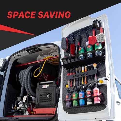 Maxshine Universal Spray Bottle Holder (16oz/34oz) - Holds 7 IK Trigger Sprayers with 3 Small Holes, Sturdy & Lightweight Wall-Mounted Organizer for Detailing Accessories