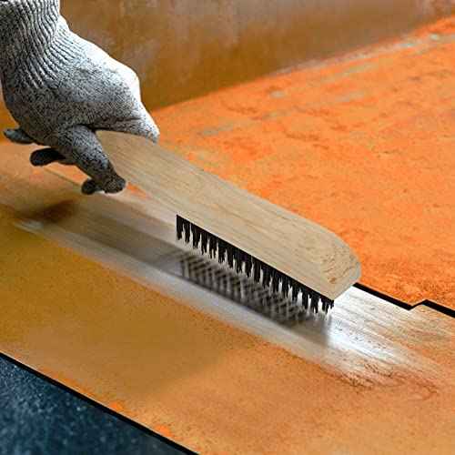 Wire Brushes Pack of 12. for Cleaning Welding Slag, Rust and Dust. 10" Heavy Duty Carbon Steel Shoe Handle Wire Scratch Brush