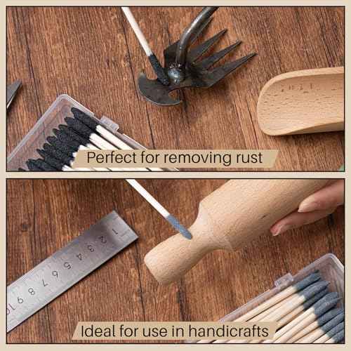 30 Pcs Sanding Sticks Double End Matchsticks Sanding Twigs Fine Detailing Polishing Sticks for Plastic Models Wood Hobby, 120/280 Grit, 5.4 x 0.3 Inch